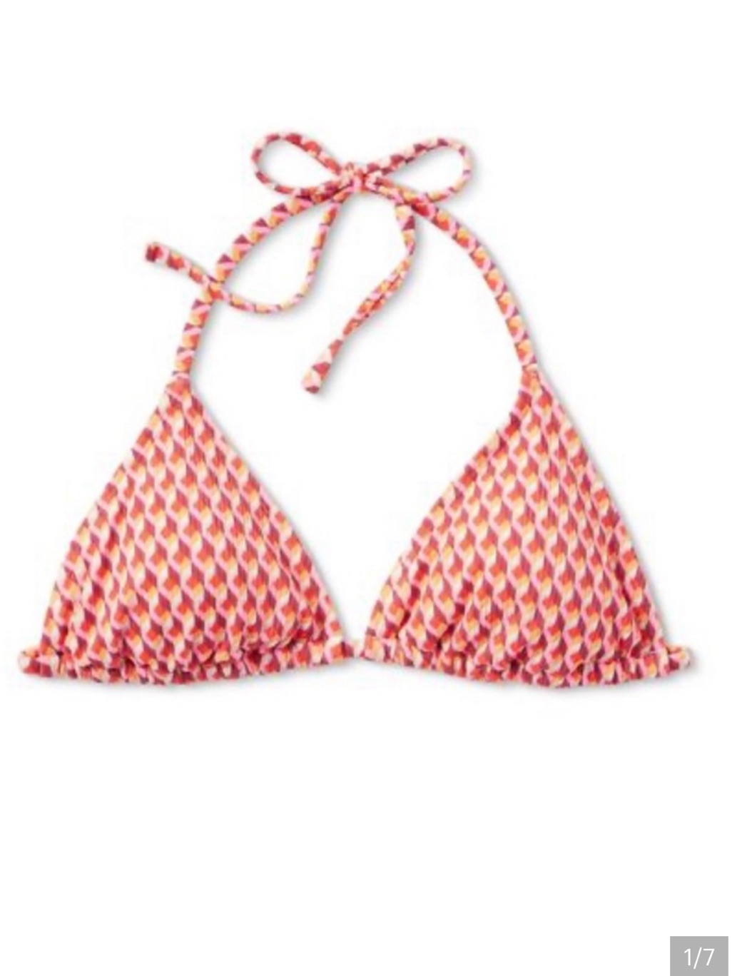 Top Only - Wild Fable Printed Triangle Padded Bikini